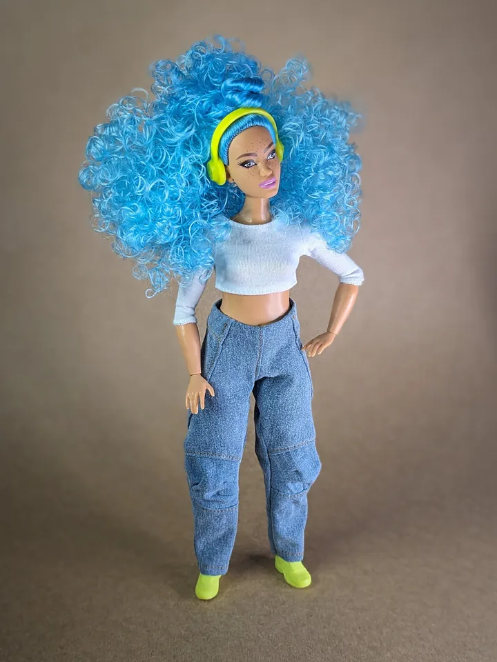 Handmade tactical jeans for 1/6 scale fashion female dolls
