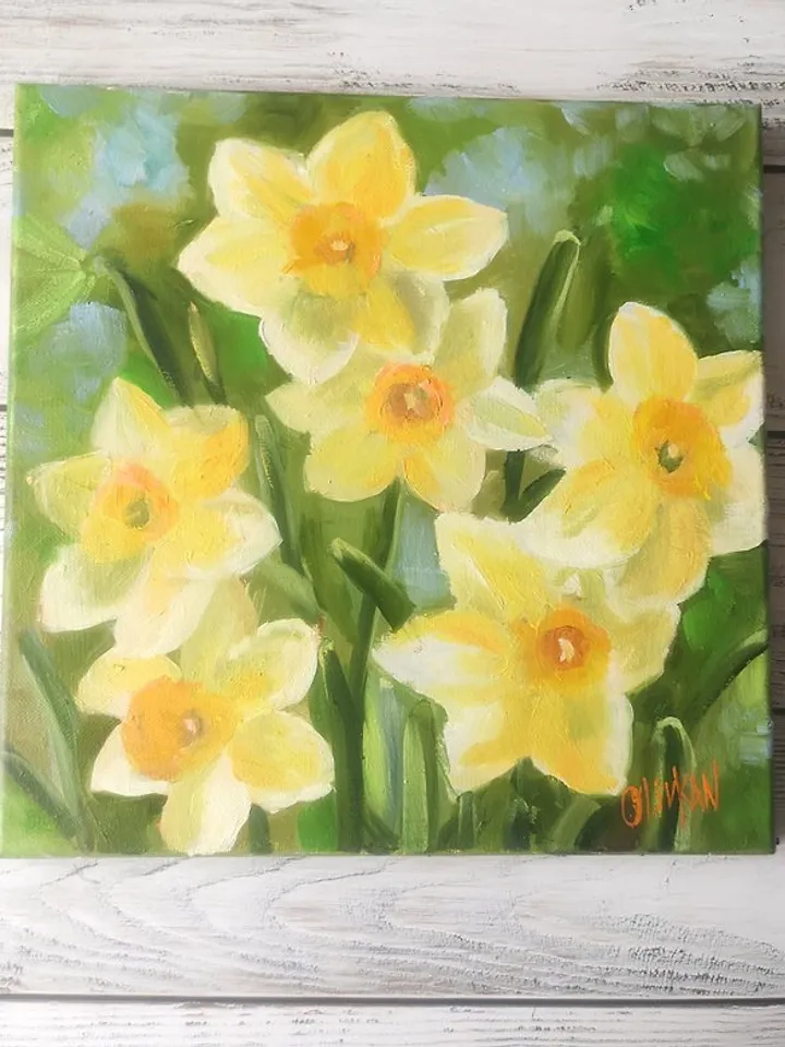 Narcissus Painting Daffodil Original Watercolor Floral Wall Art Small Flower Art