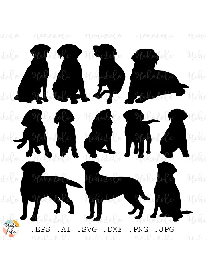 Labrador Svg, Labrador Silhouette, Labrador Cricut, Labrador Clipart Png, Labrador Stencil Template Dxf