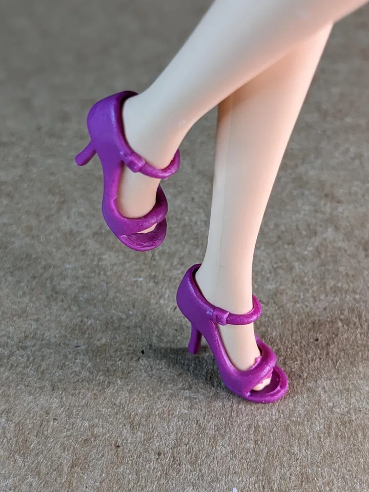 Purple high heel sandals for 1/6 scale female dolls