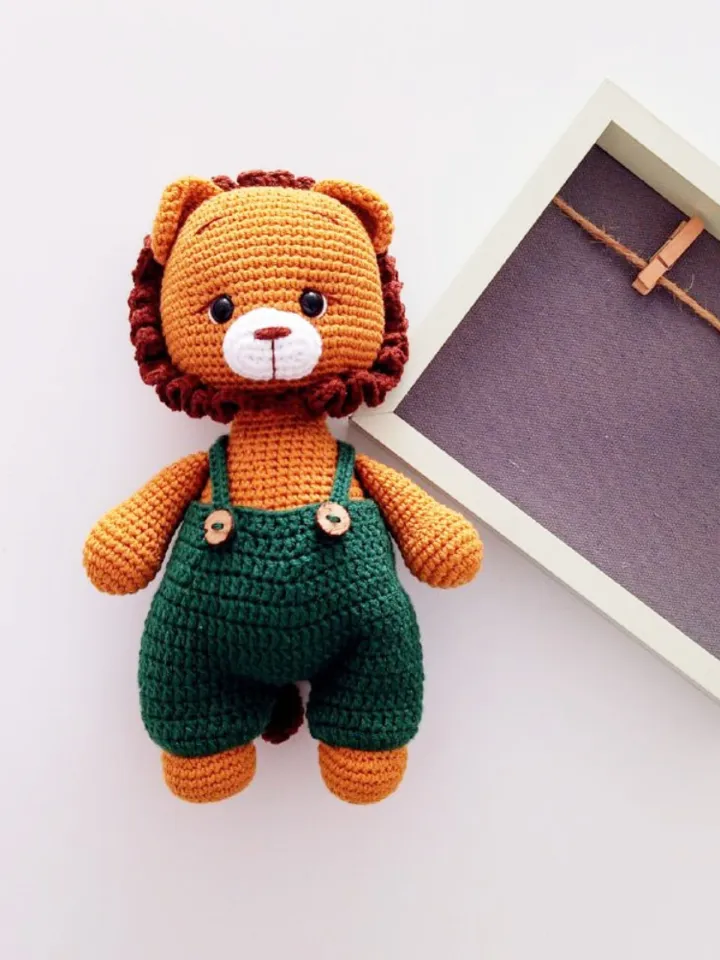Handmade Crochet Lion Toy, Crochet Plush Lion Doll, Perfect Crochet Lion Gift, Personalized Amigurumi Animal Toy, Cute Lion Crochet For Kids