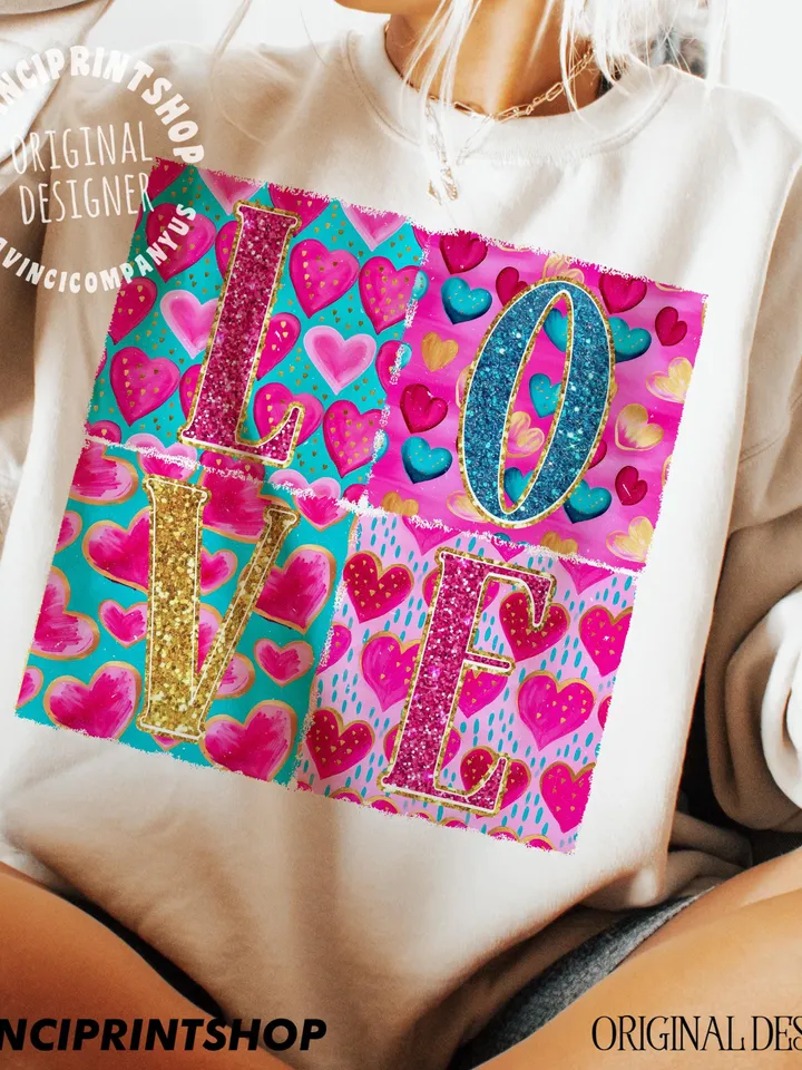 Love png, Valentine Shirt Sublimation, Glitter Valentines png, Retro Valentine png, Love Sublimation, Valentines png, Preppy, Cute, png file