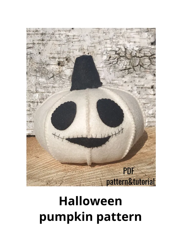 Halloween pumpkin pattern, felt pattern, plush pumpkin PDF pattern, Halloween stuffed pumpkin ornament, pumpkin toys, Halloween pumpkin home décor, Halloween gift