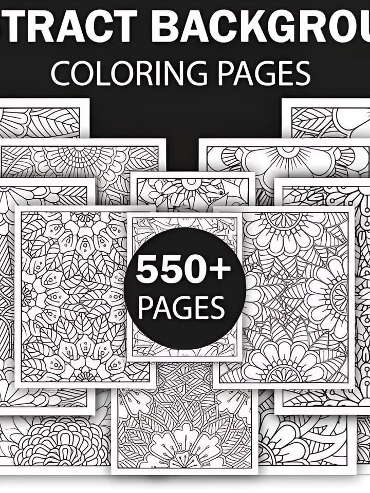 500+ Abstract Coloring Pages Bundle - KDP