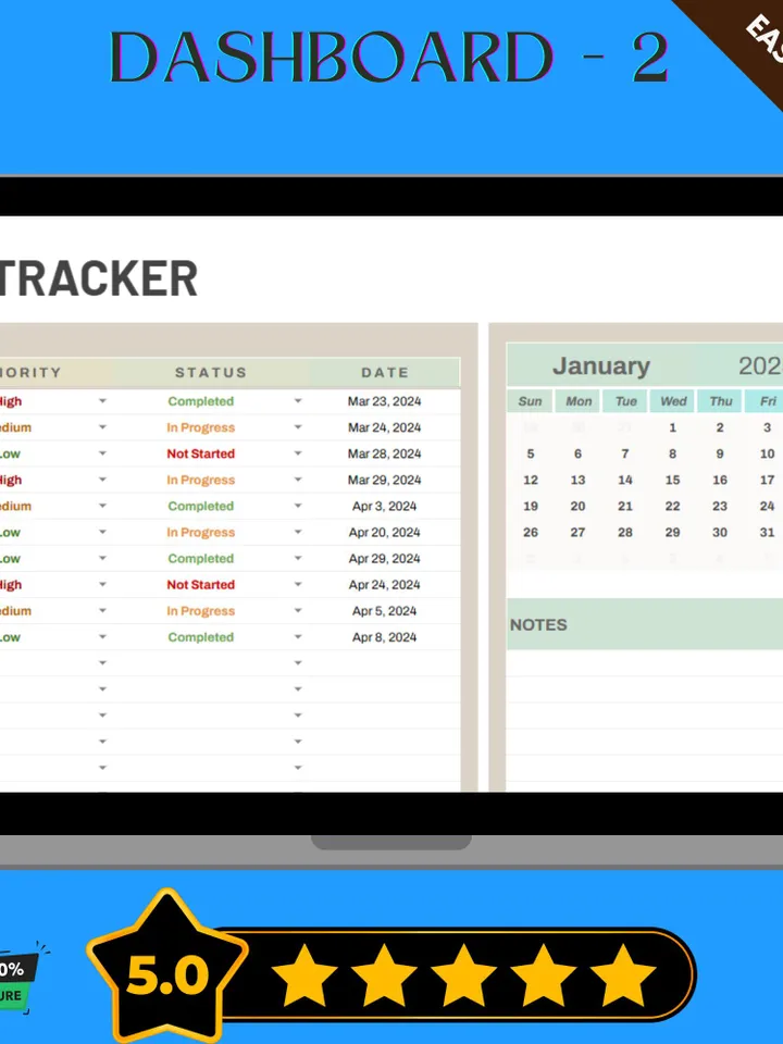 Personal Task Tracker Template, Editable Google Sheets, To-Do List Planner, Daily and Weekly Task Management