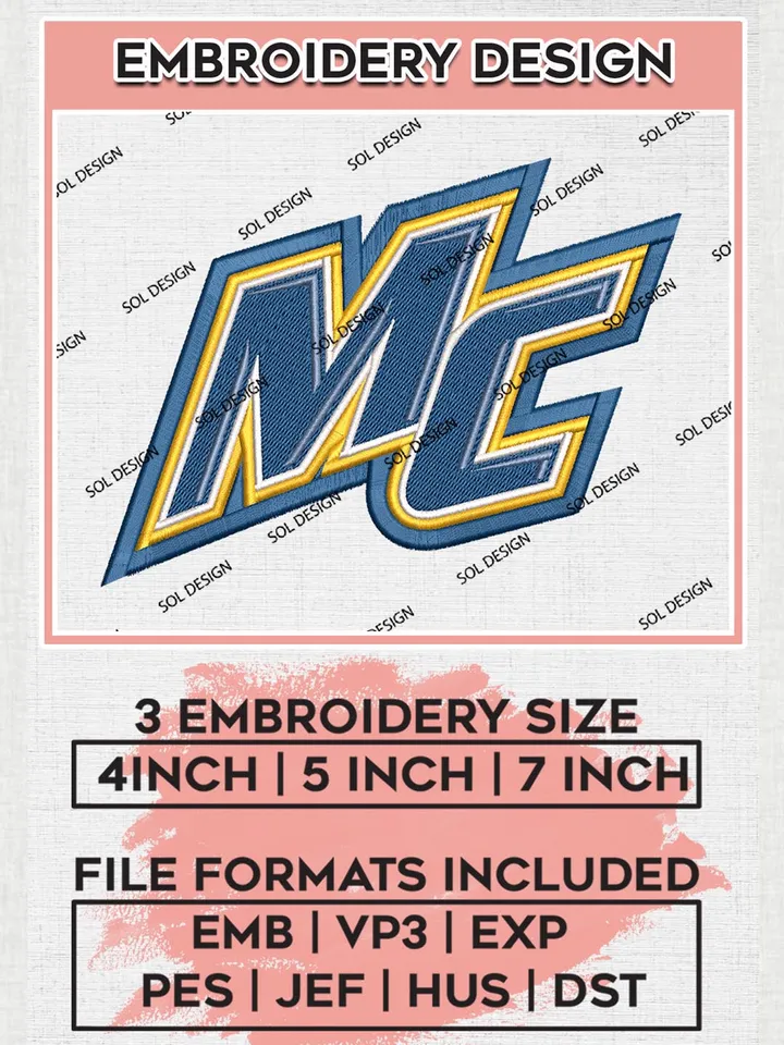 Merrimack Warriors Logo Machine Embroidery Design, NCAA Merrimack Warriors Embroidery Design Design files, NCAA Embroidery Designs, NCAA Machine Embroidery Designs, Digital Download