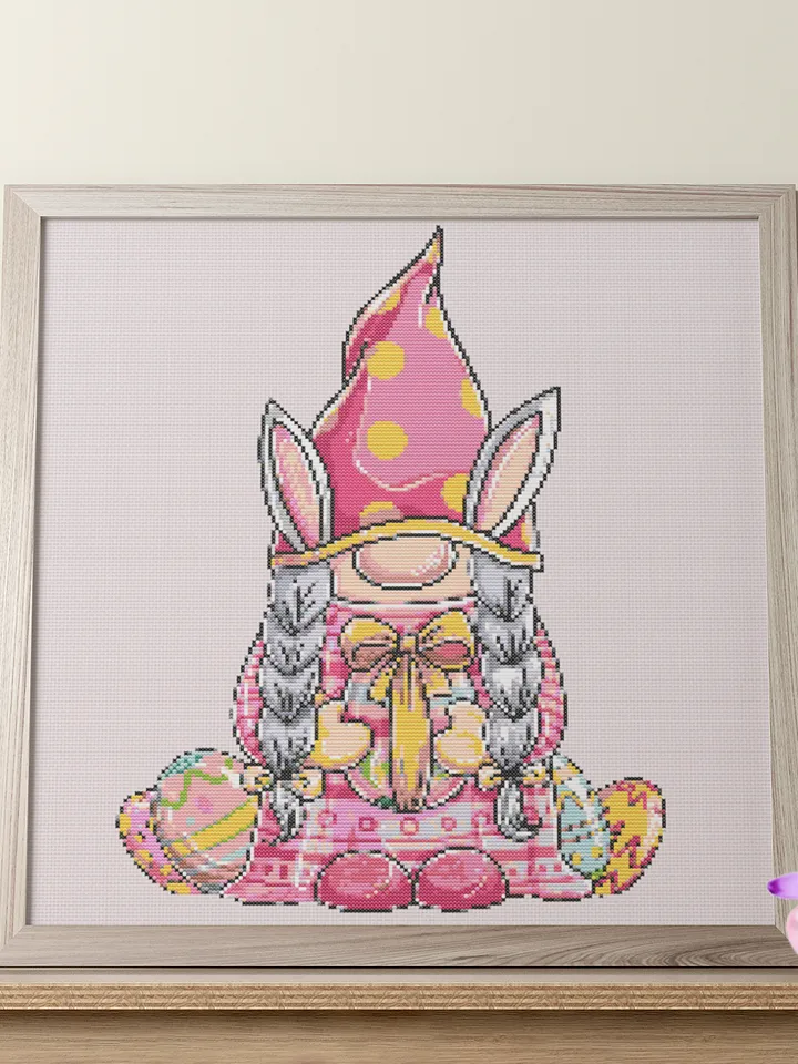 Easter Gnome Girl Cross Stitch Pattern PDF