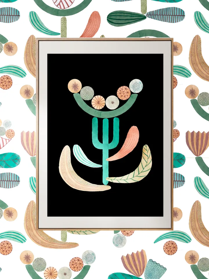 Illustration Watercolor Geometry Plant Art print
