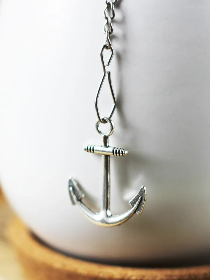 Nautical tea infuser for loose leaf tea, Tea Maker with anchor charm, Tea Steeper anchor pendant, Herbal tea gift