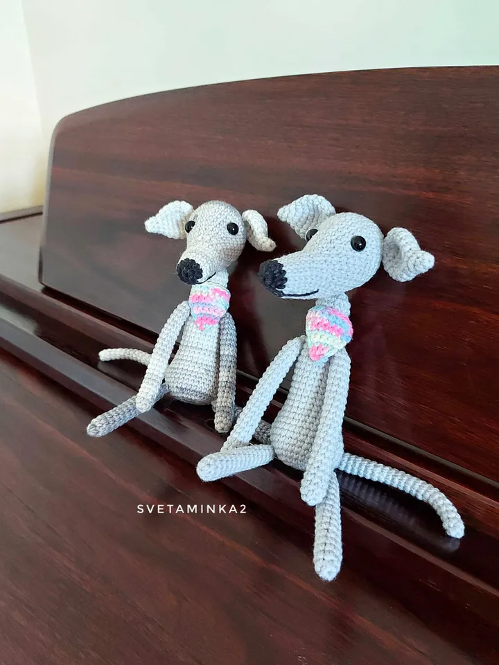 Dog Crochet Pattern Greyhound, Whippet, Italian Greyhound, Galgo, Sighthound, Lurcher. Amigurumi Dog Pattern. Digital Download. PDF.