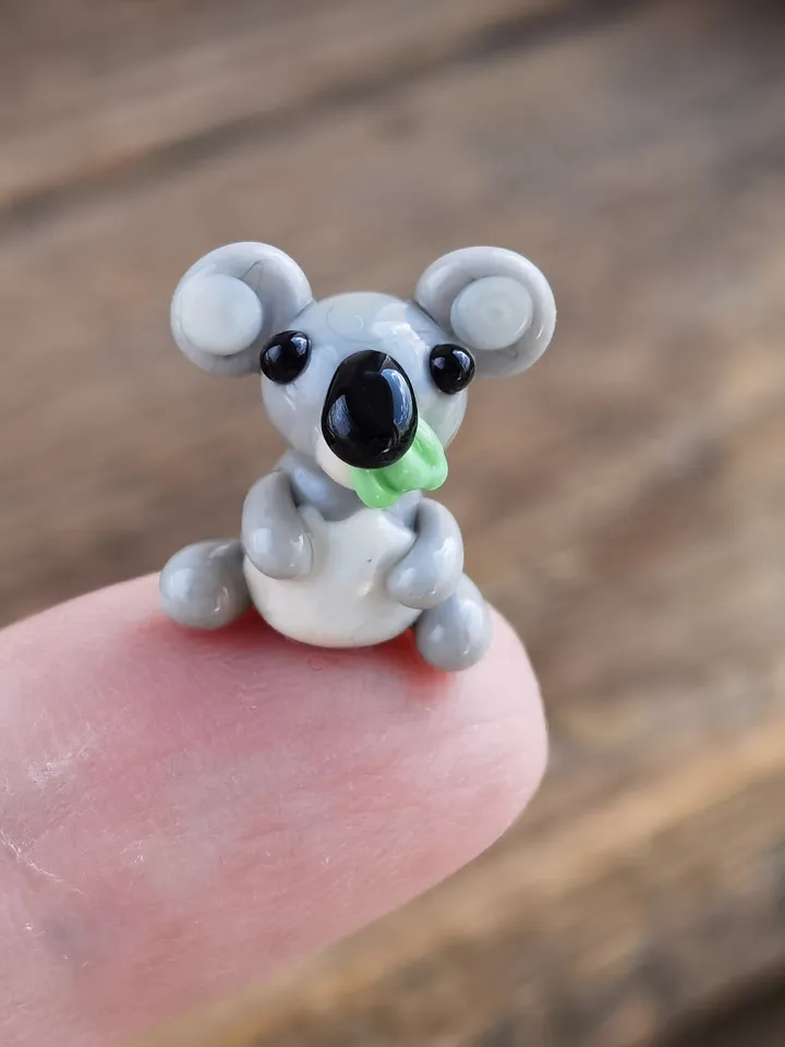 KOALA MINIATURE ANIMALS koala gifts I love you Koala figurine Koala ornament Koala Valentine Glass Koala Zen garden Terrarium figurine