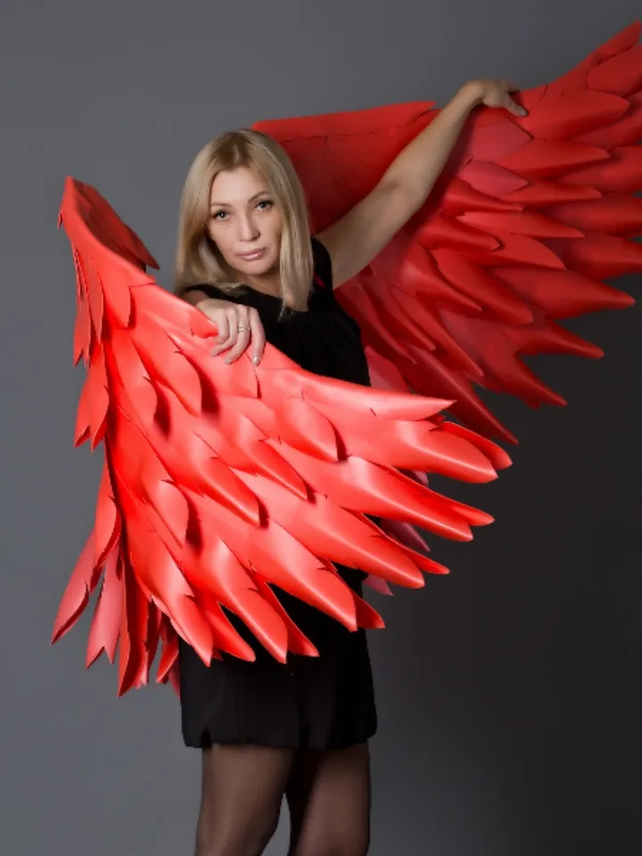Christmas day costume, red angel wings, cosplay sexy, Valentines day gift, birthday party photo