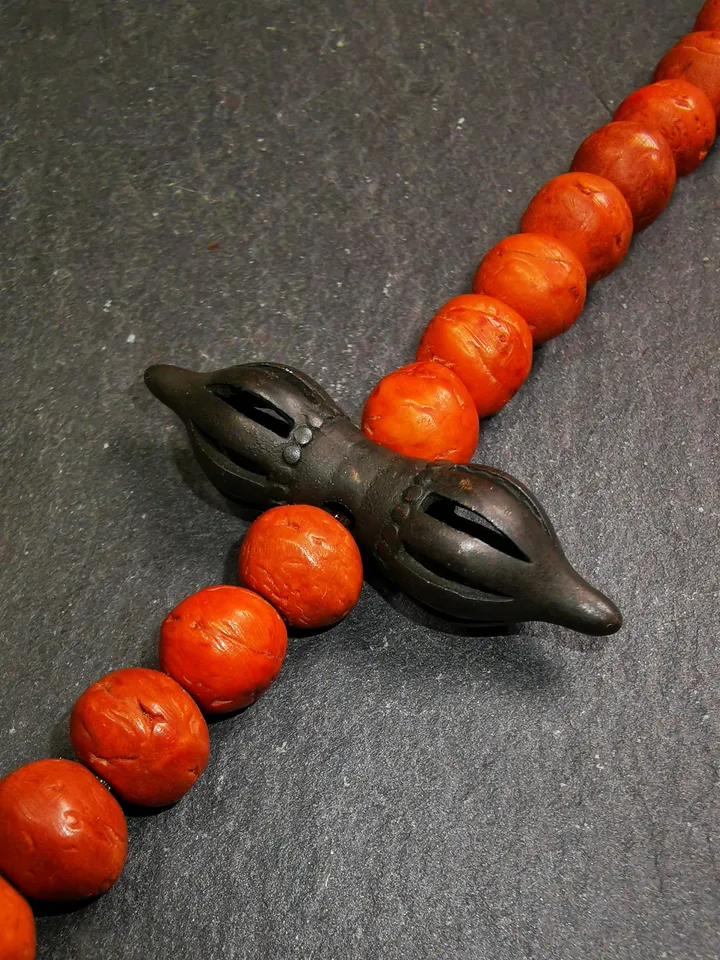Gandhanra Vintage Nine-pronged Vajra Dorje Amulet,Tibetan Buddhism (Vajrayana) Ritual Implement,Made of Cold Iron,30 Years Old