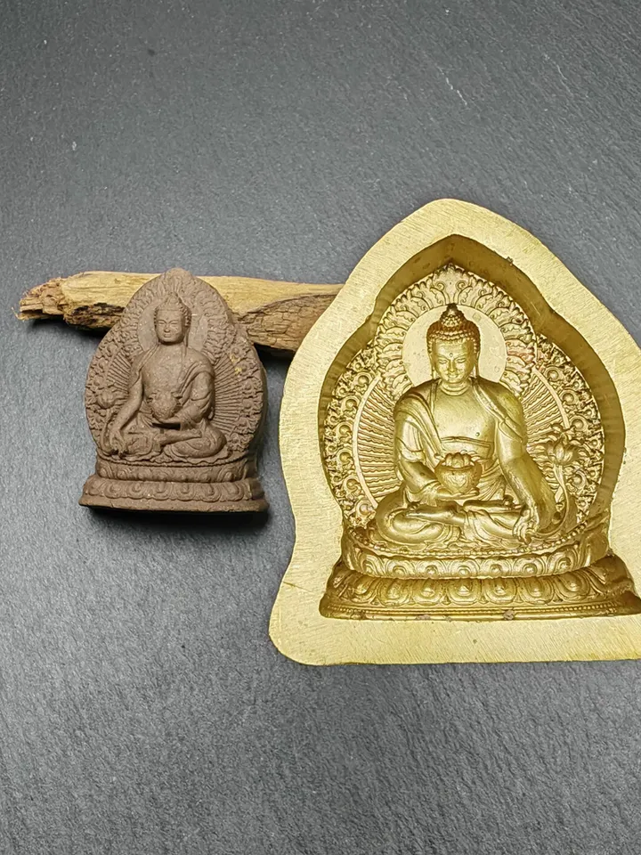 Medicine Buddha Tsa Tsa Mold,4.5cm Height Bhaisajyaguru ,Gandhanra Unique Tibetan Buddha Statue Mould For Making Clay Statue,Tsha Tsha