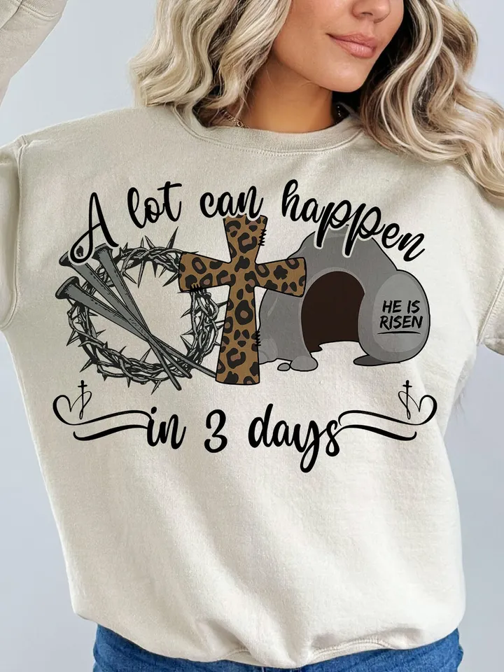 A lot can happen in 3 days Sublimation PNG, Easter png, Jesus png, Easter Christian Sublimation Designs Download hand drawn, png sublimation