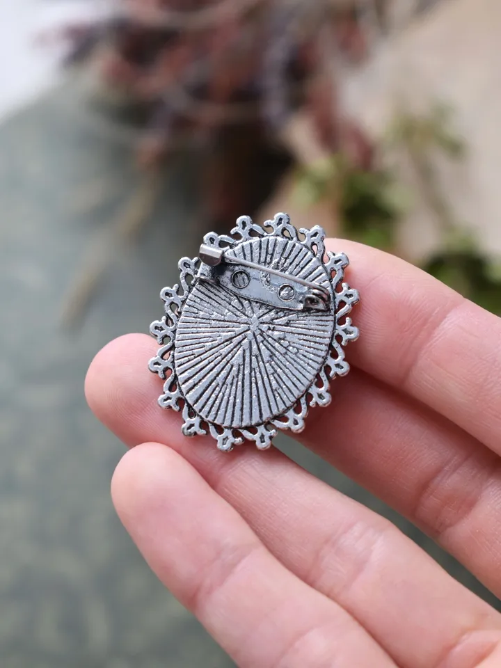 Real Flower Brooch. Brooch with Scilla in resin. Summer Brooch.
