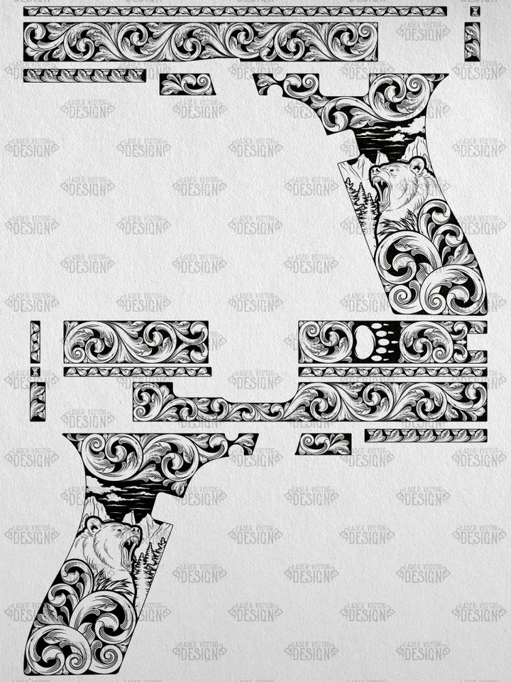 VECTOR DESIGN Glock 20 gen 4 Scrolls and bear