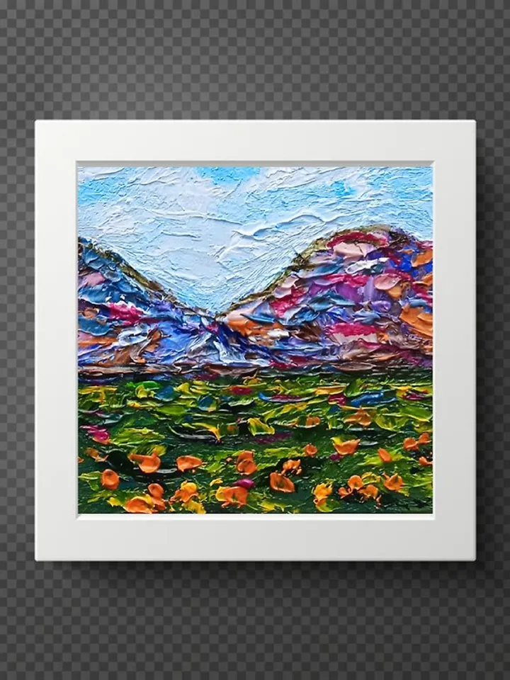 Mini Oil Painting Mountain Landscape Painting in Dollhouse Dollhouse Interior