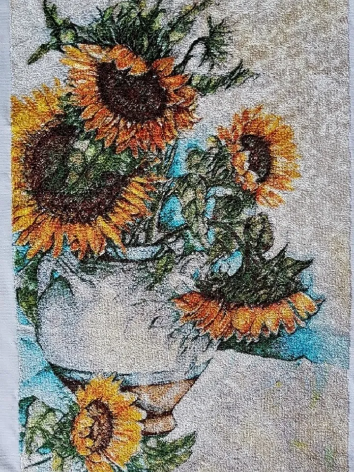Sunflowers photo stitch Machine Embroidery Design