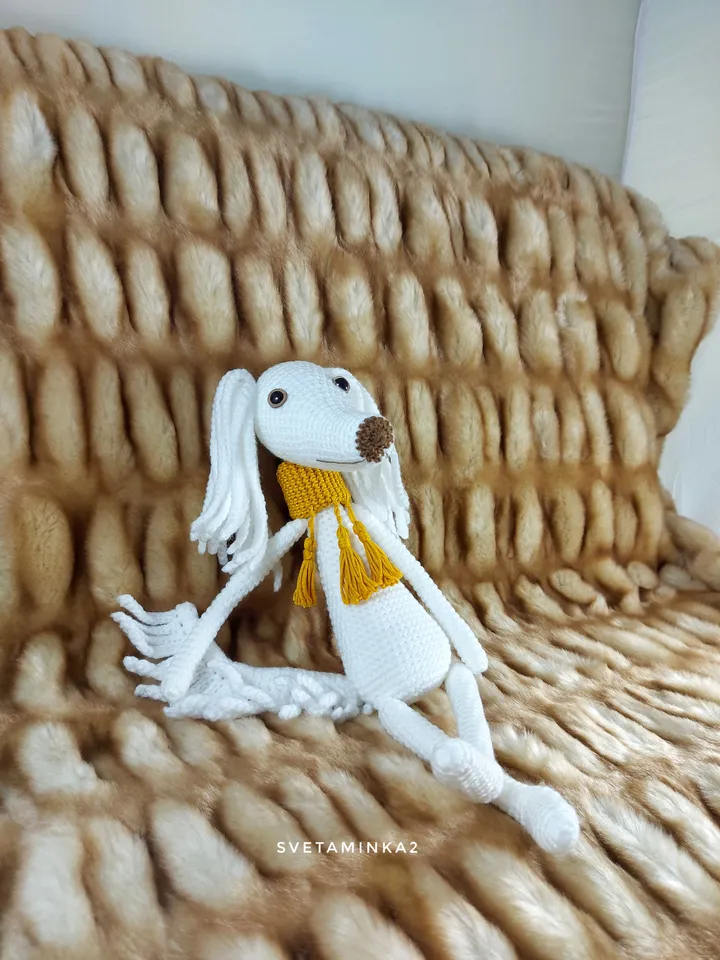 Saluki Crochet Dog Pattern Amigurumi Persian Greyhound Arabian Hound. Digital Download. PDF.