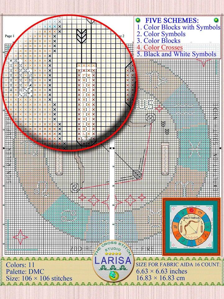 Sagittarius Cross Stitch Pattern | Sagittarius Zodiac Sign