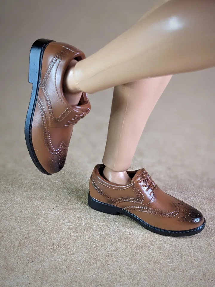Oxford brown lace-up shoes for 12-13 inch male dolls