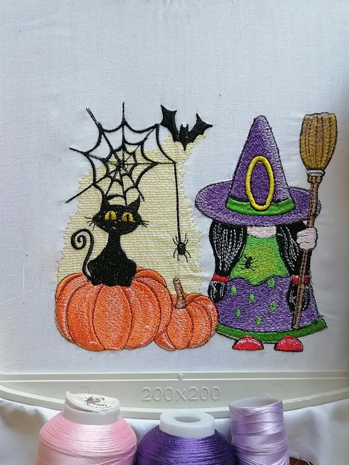 Witch 3 Sizes Embroidery Design