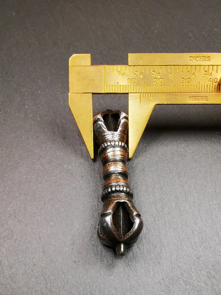 Vintage Tibetan Ritual Implement by Gandhanra - Five-Pronged Vajra Dorje of Vajrayana Buddhism - Made of Cold Iron