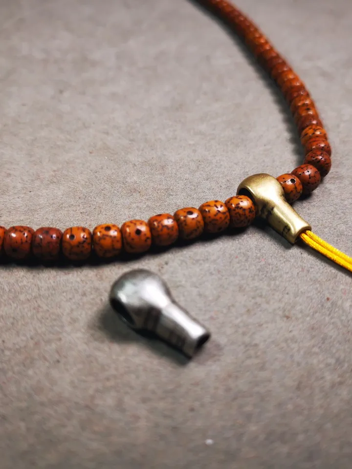 Gandhanra Tibetan Guru Bead,Mini Size T-drilled 3-Hole Prayer Bead,Mala Bead,Connector Bead for Buddhist Bead Accessories