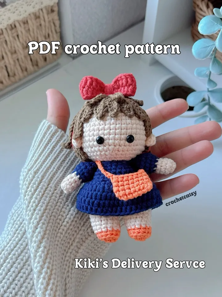 Kiki crochet pattern, PDF pattern, US terms, kiki delivery service crochet