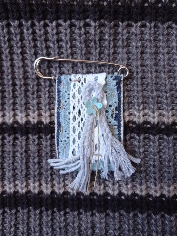 Denim Pin Brooch