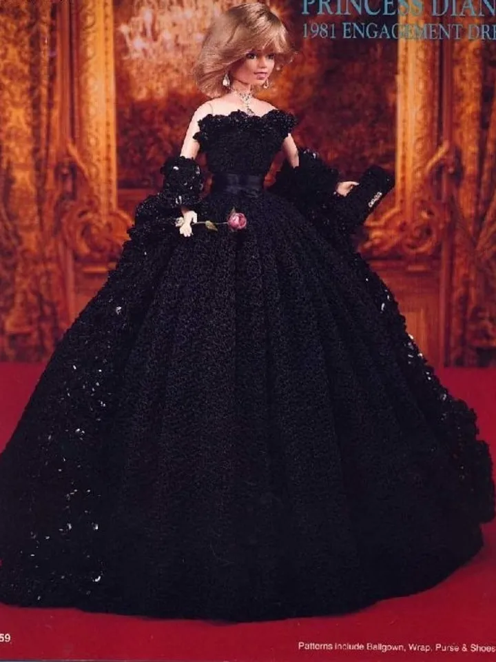 Barbie Dress Crochet Pattern Vintage for Dolls 11-1/2" Digital Download PDF