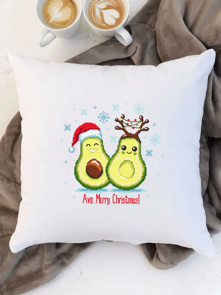 Avo Merry Christmas cross stitch pattern download PDF Funny Christmas avocado cross stitch, Holiday embroidery beginner, Kawaii avocado #N70