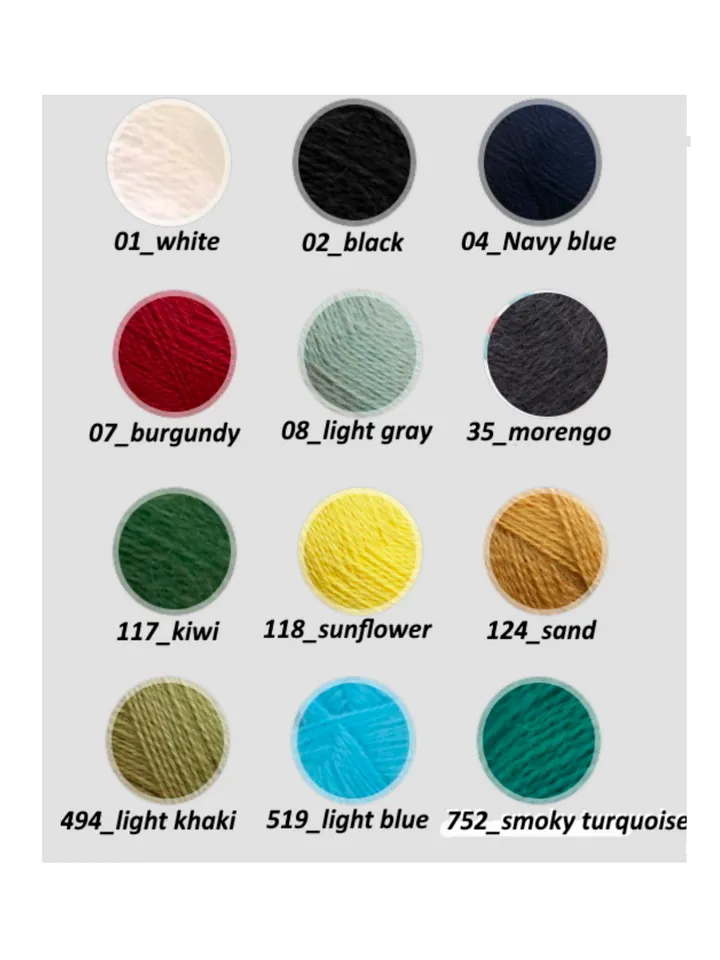 Yarn 50% goat down, 50% merino wool, Peacock's Feather, for Hand knitting, Crochet, 150g