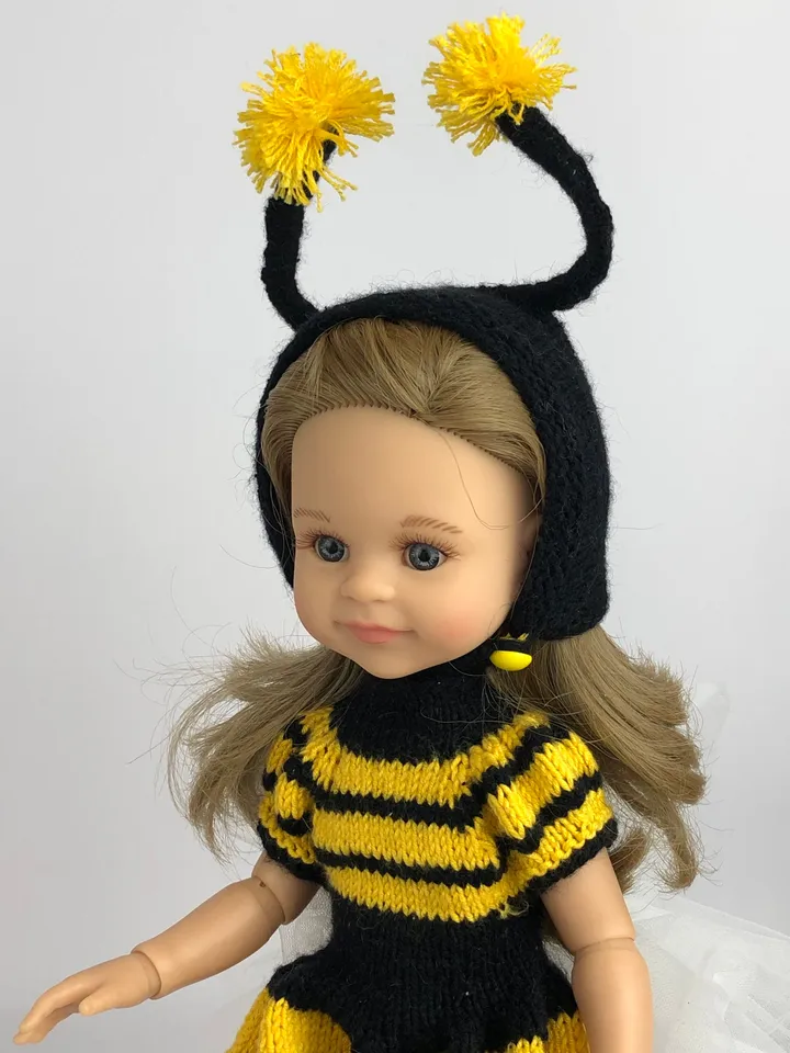 Paola Reina Doll Bee Costume Set: Exclusive Handmade Outfit - Jumpsuit, Wingsm Bee- hat, Shoes