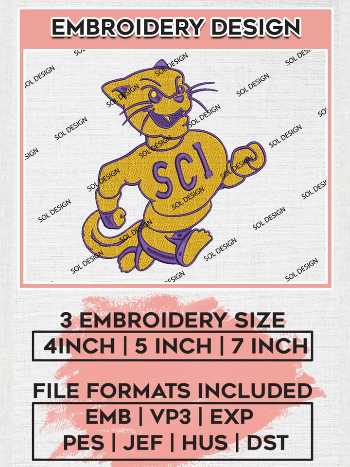 Northern Iowa Panthers Team SCI Mascot Logo embroidery designs, NCAA Northern Iowa Panthers Logo Machine embroidery files, NCAA Team Logo embroidery designs, NCAA Game Day Machine embroidery designs, Digital Download