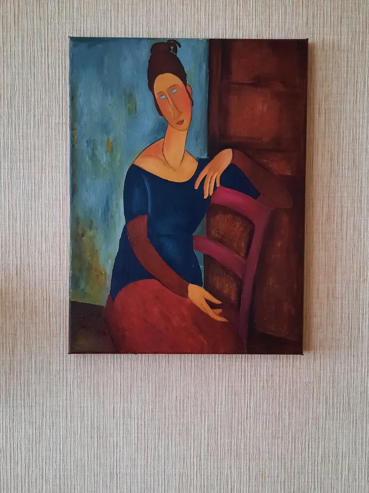 Modigliani Portrait Woman Artwork on wall Original Art Oil painting Modigliani Art