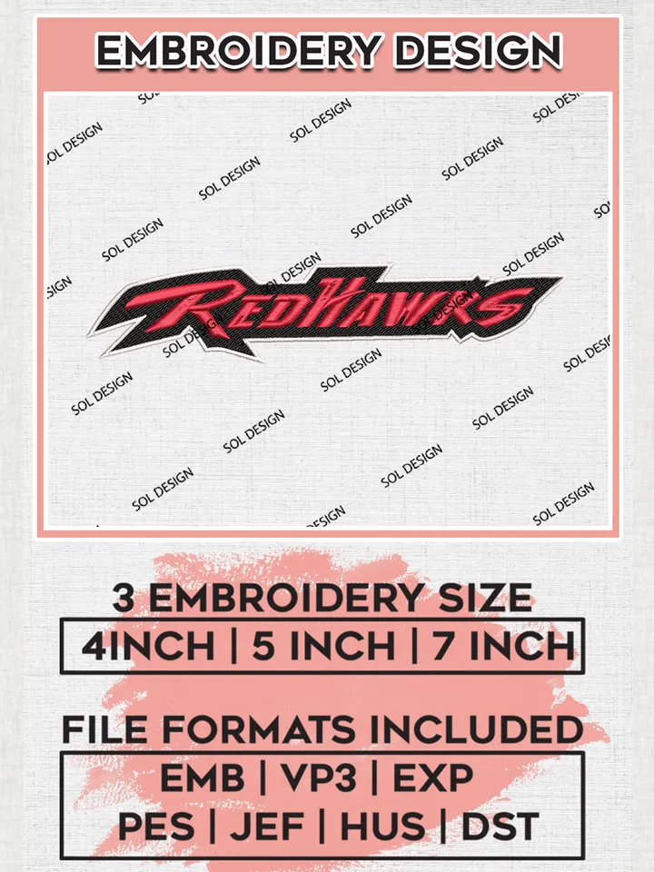 NCAA RedHawks Team Logo embroidery designs, NCAA Miami OH RedHawks Logo Machine embroidery designs, NCAA Team Logo embroidery designs, NCAA Game Day Machine embroidery designs, Digital Download