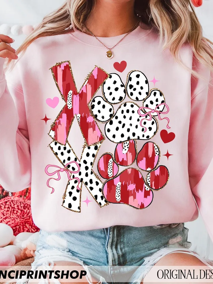 Brushstroke Paw Dog Valentine Coquette Png, Dog Valentines png, Dog Lover png, Valentines Day png, Xoxo png, Valentines png, Dog Paw png