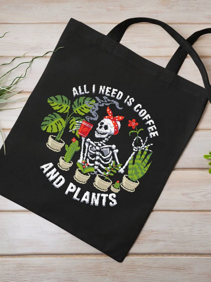 Skeleton plants cross stitch pattern PDF download All i need is coffee and plants, Skeleton cross stitch, Gothic coffee cross stitch #P40