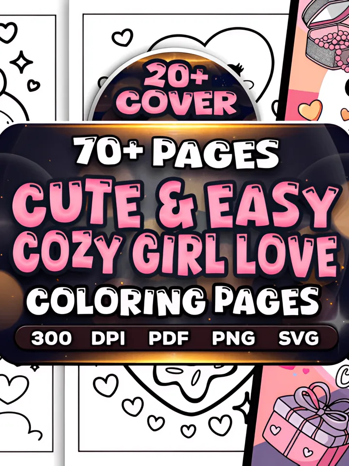 70+ Easy Cozy Girl Love Coloring Pages