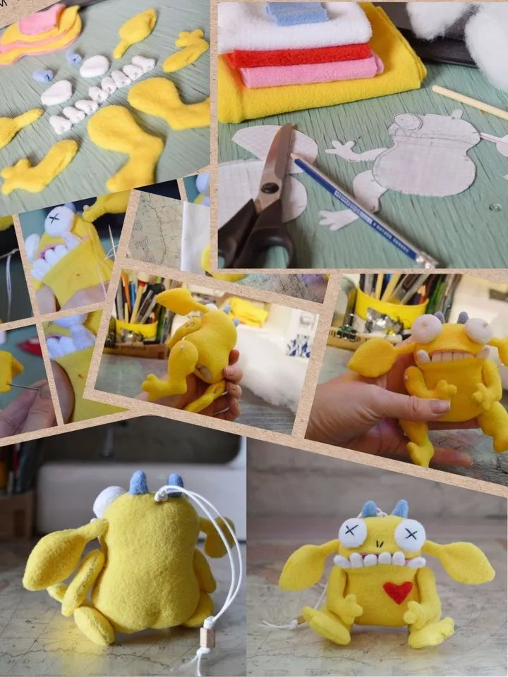 PDF Plush Toy Patterns – 5 Cute Fleece Monster Softies Set