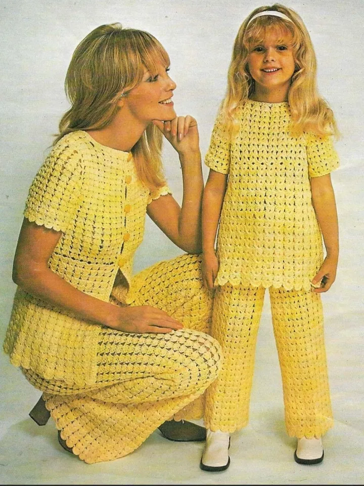 Trousers suit crochet pattern, women pants crochet pattern, women tunic crochet pdf