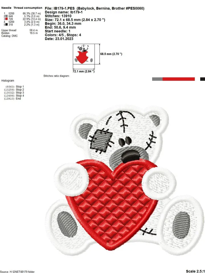Free Standling Lace Machine Embroidery Design Teddy Bear Brooch Jewelery Embroidery Pattern FSL embroidery pattern