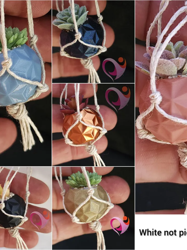 Mini Macrame Succulent Magnet for Fridge or Locker Unique Gift for Plant Lovers Cute Boho Kitchen Decor Under 10