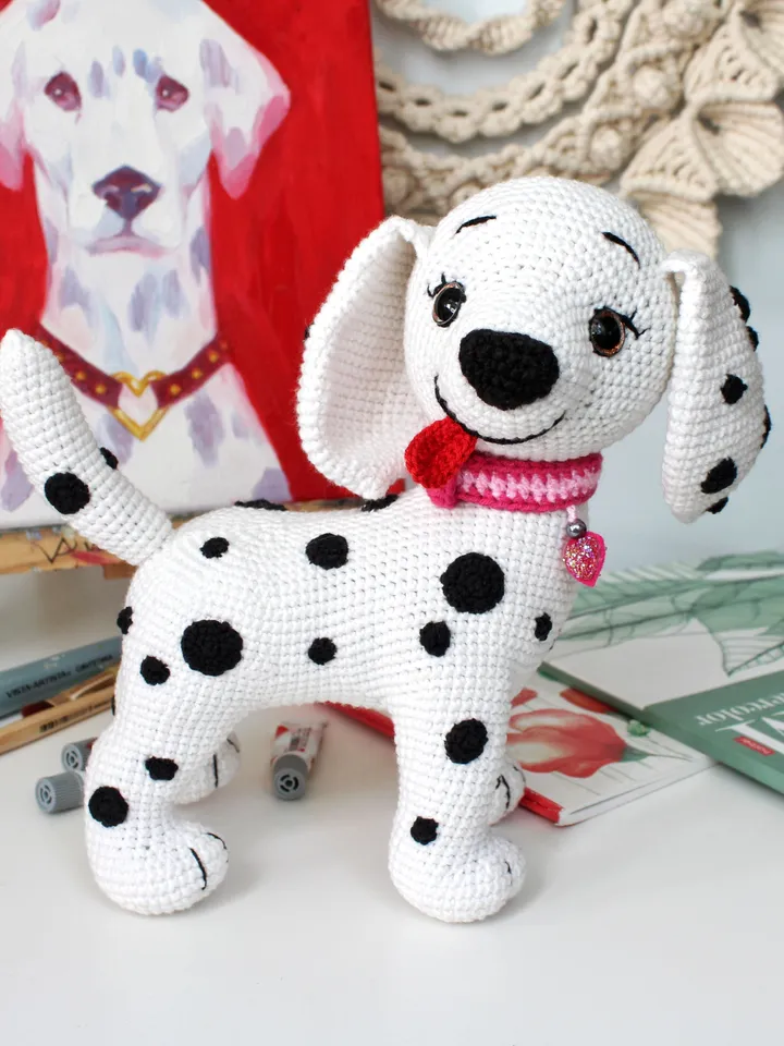 Dalmatian Dog Crochet Pattern In English Realistic Puppy