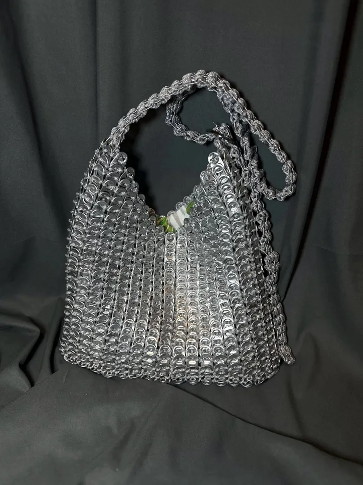 Crochet pattern pop tabs soda bag PDF digital instant download, video tutorial, aluminium pull tabs, beer tabs