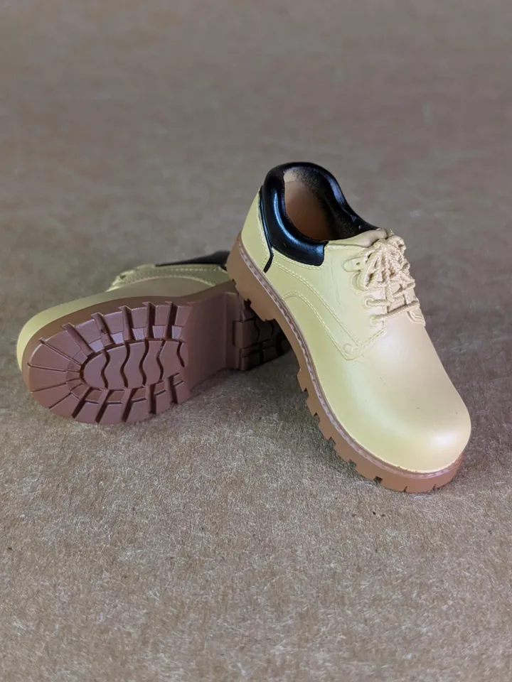 Classic mustard hiking low boots for 1/6 scale male dolls