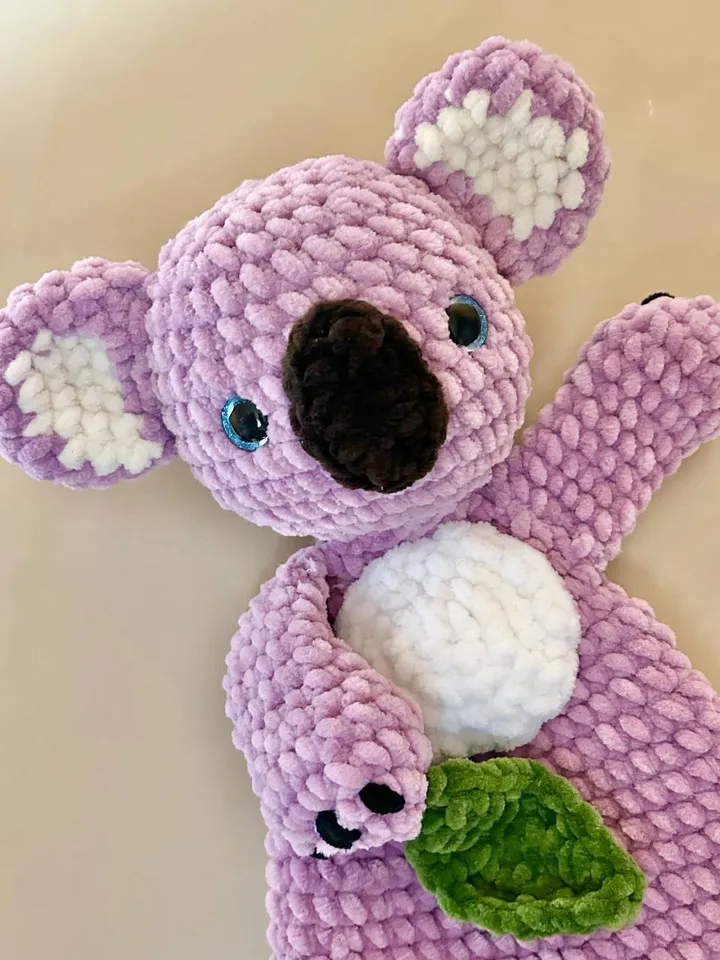 Crochet koala snuggler pattern Amigurumi koala lovey pattern Crochet koala cuddle toy tutorial
