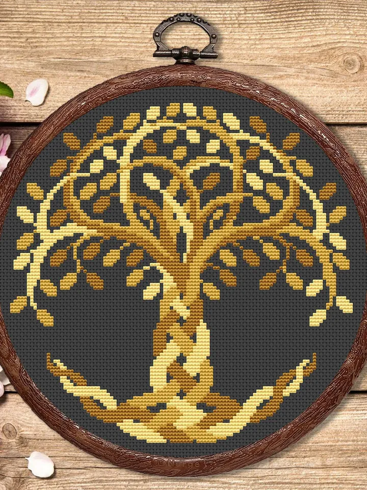 Tree of Life Cross Stitch Pattern, Yggdrasil Cross Stitch Pattern, Folklore Cross Stitch Pattern, Tree of Life Patterns #oth010